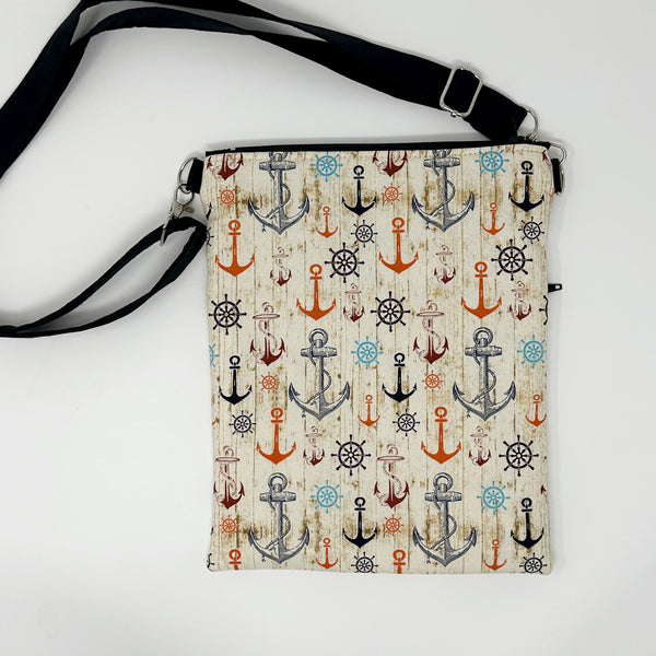 Nautical Crossbody Navy Anchor Nautical Handbag Purse 
