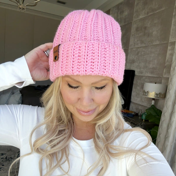 The Wobble Beanie Pink and Light Pink