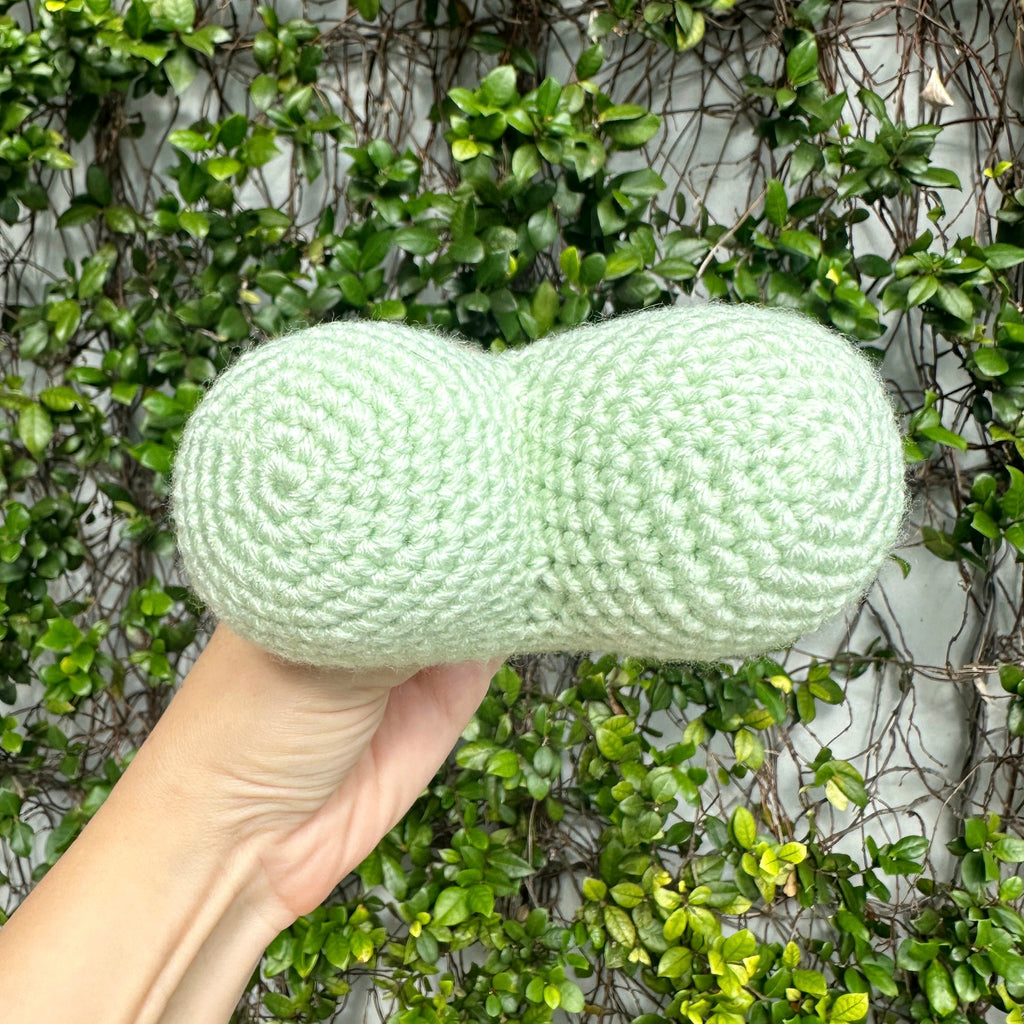 Crochet Heart Plushie Green