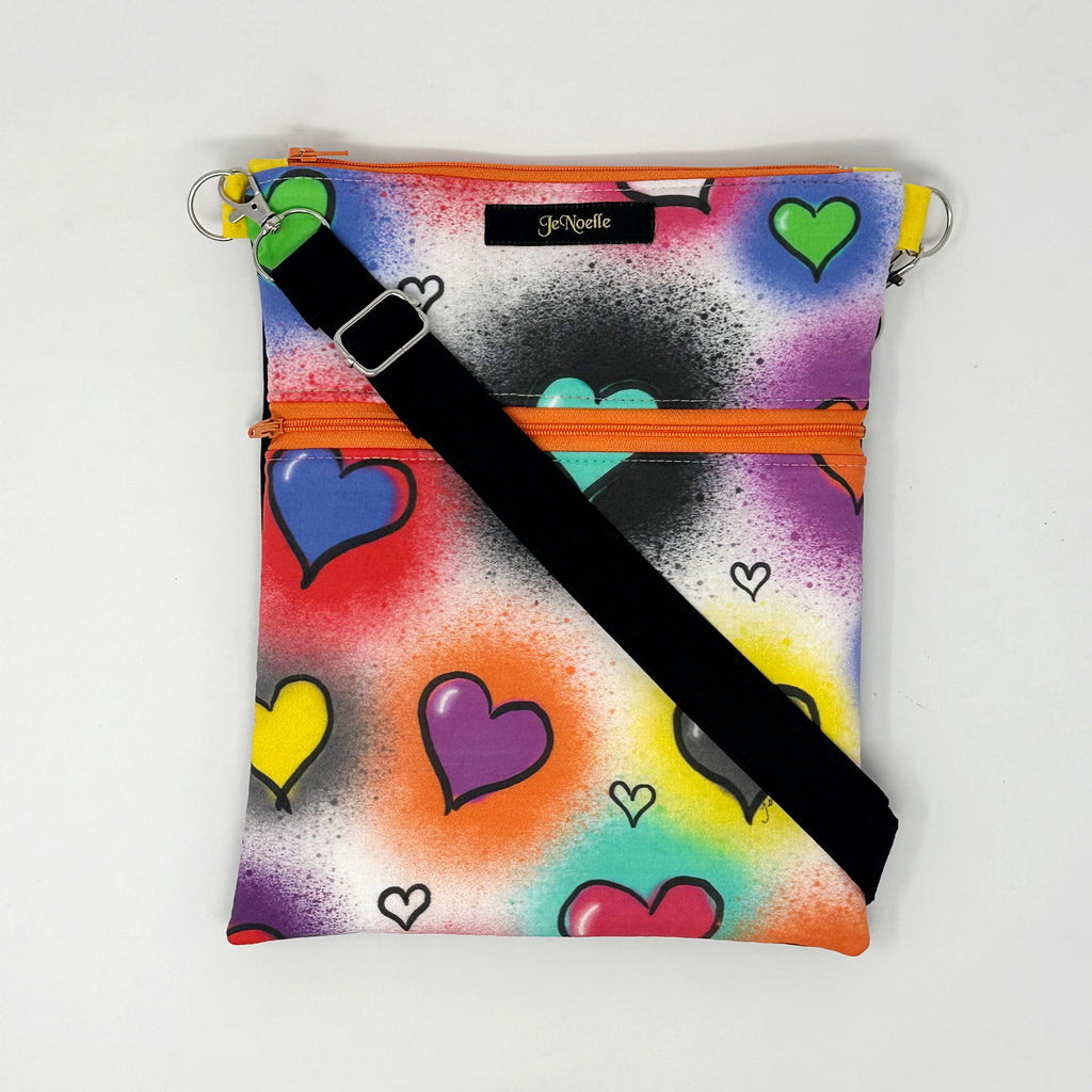 Original Graffiti Hearts Crossbody Bag