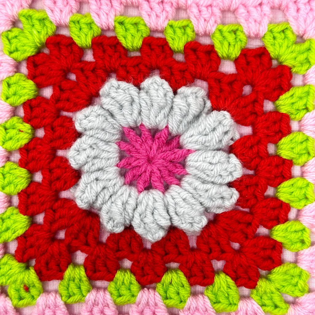 Hand crochet strawberry shortcake granny square - Depop
