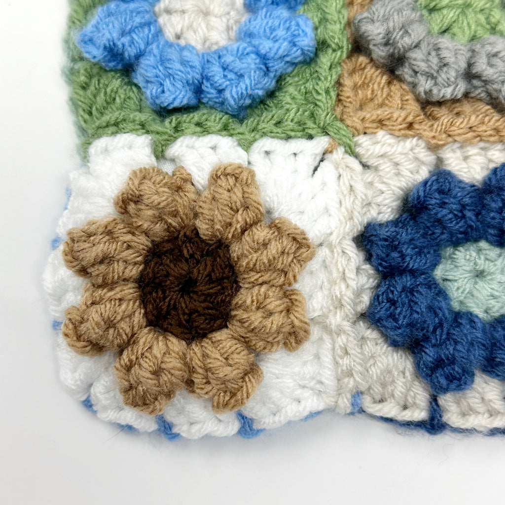 Mint Chocolate Bouquet Flower Crochet  Handbag
