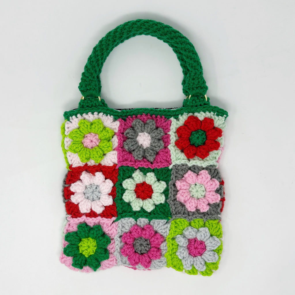 Strawberry Pie Bouquet Flower Crochet Handbag