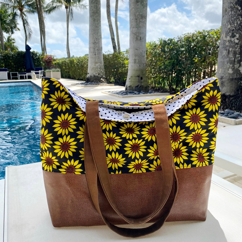 Sunny Flowers Tote Bag, Sunflower Tote