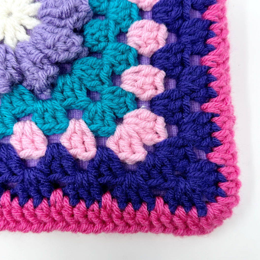 Berry Flower Crochet Granny Square Handbag