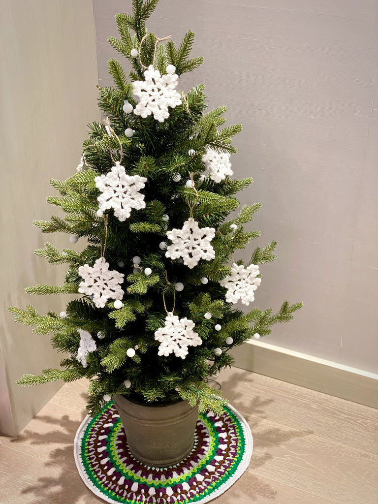 White Christmas Snowflake Ornaments
