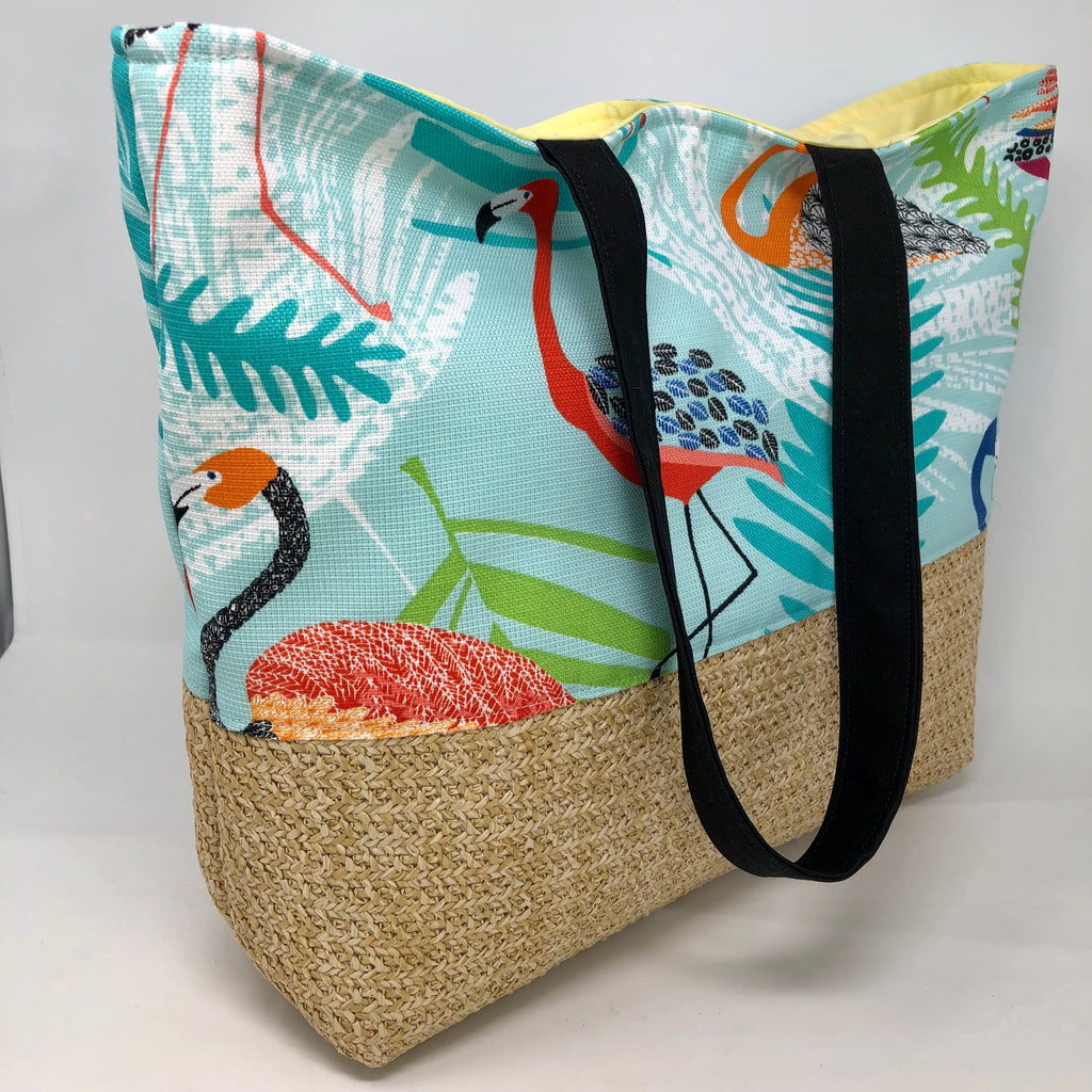 Pretty Bird Tote Bag, Tropical Flamingo Tote