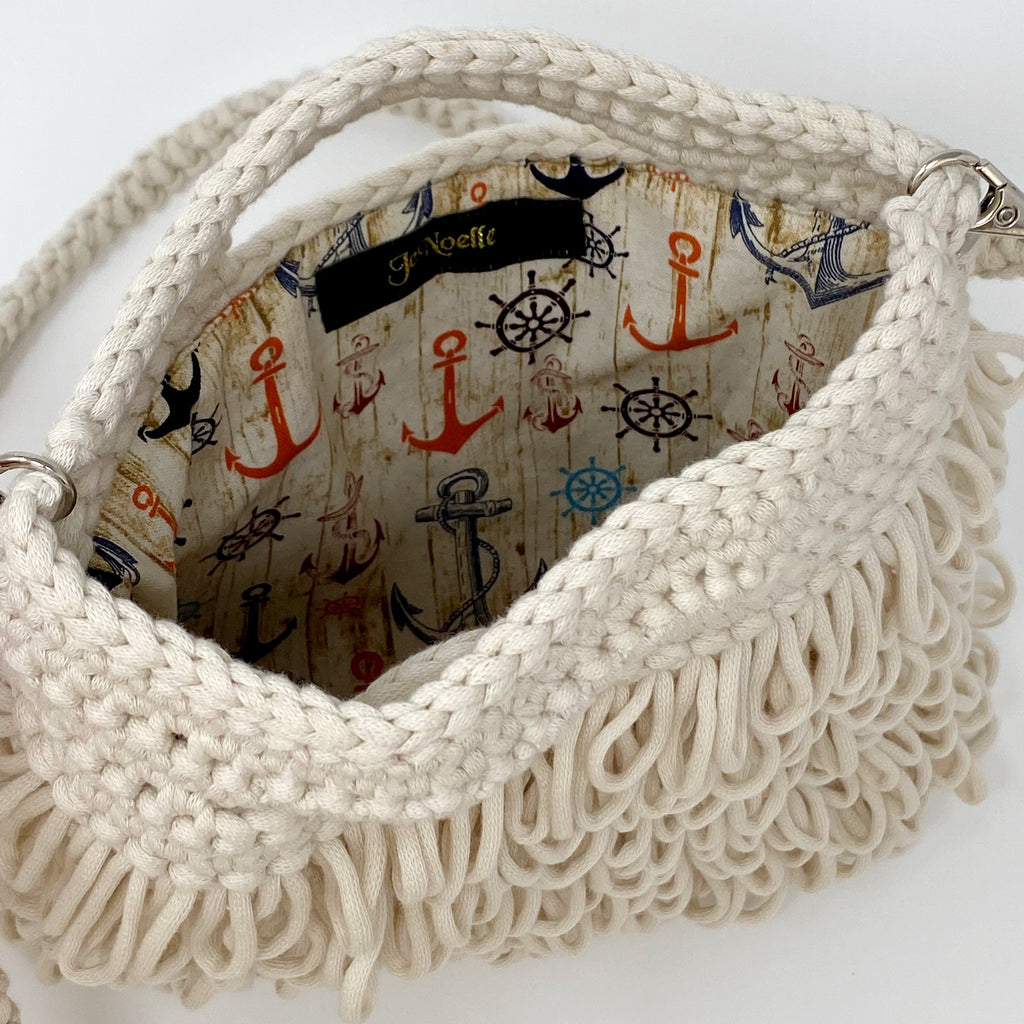 Cream Loopy Crochet Bag