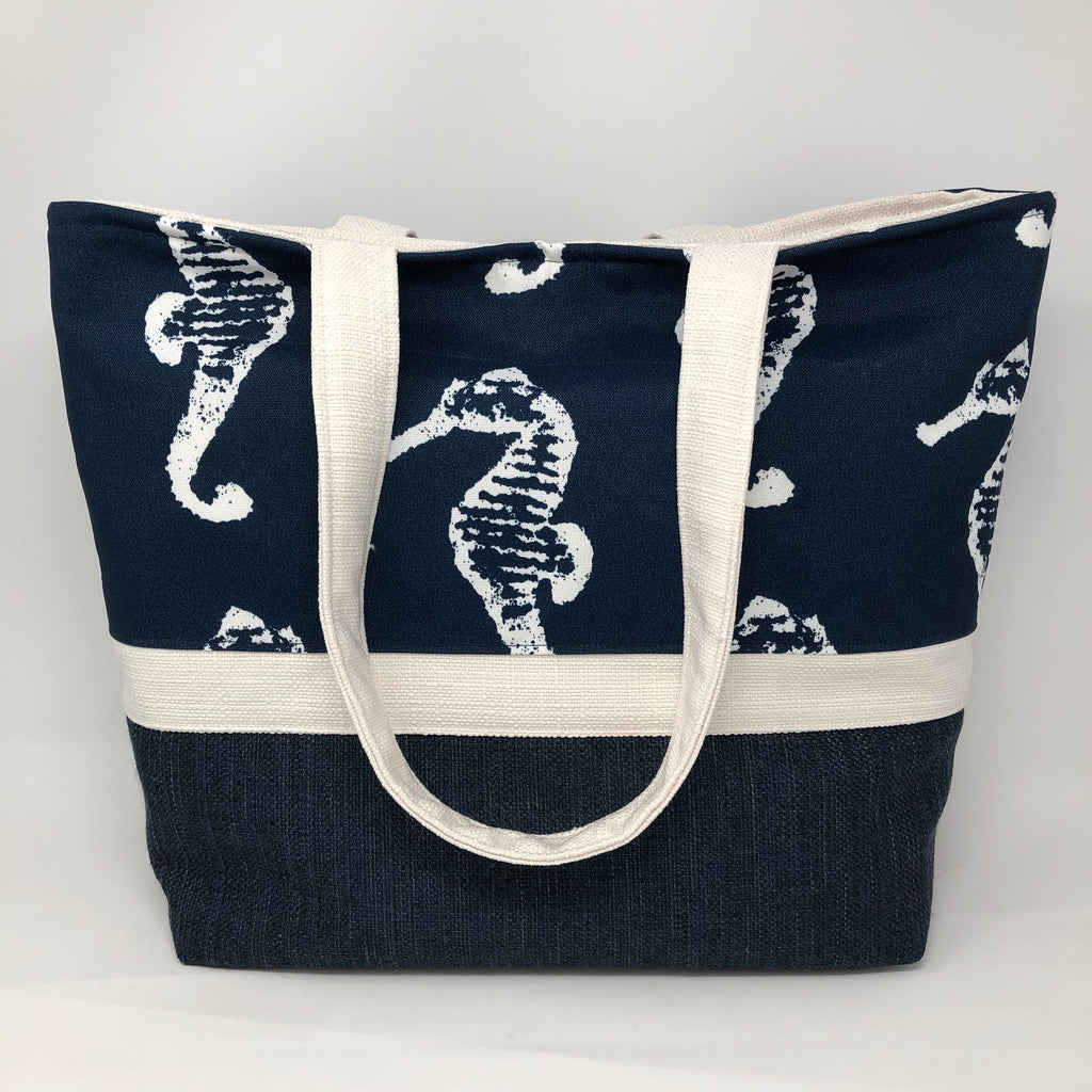 Midnight Seahorse Tote Bag