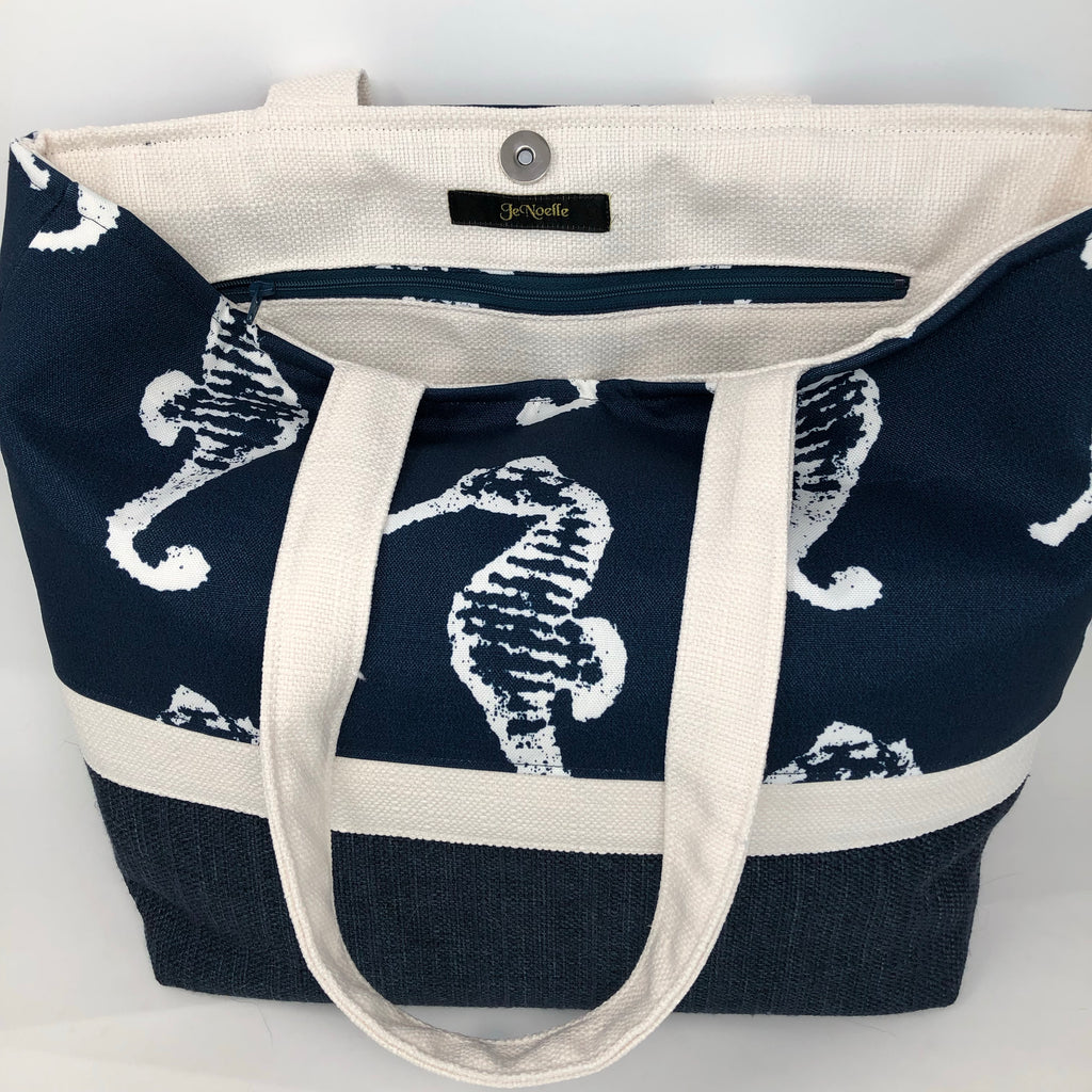 Midnight Seahorse Tote Bag